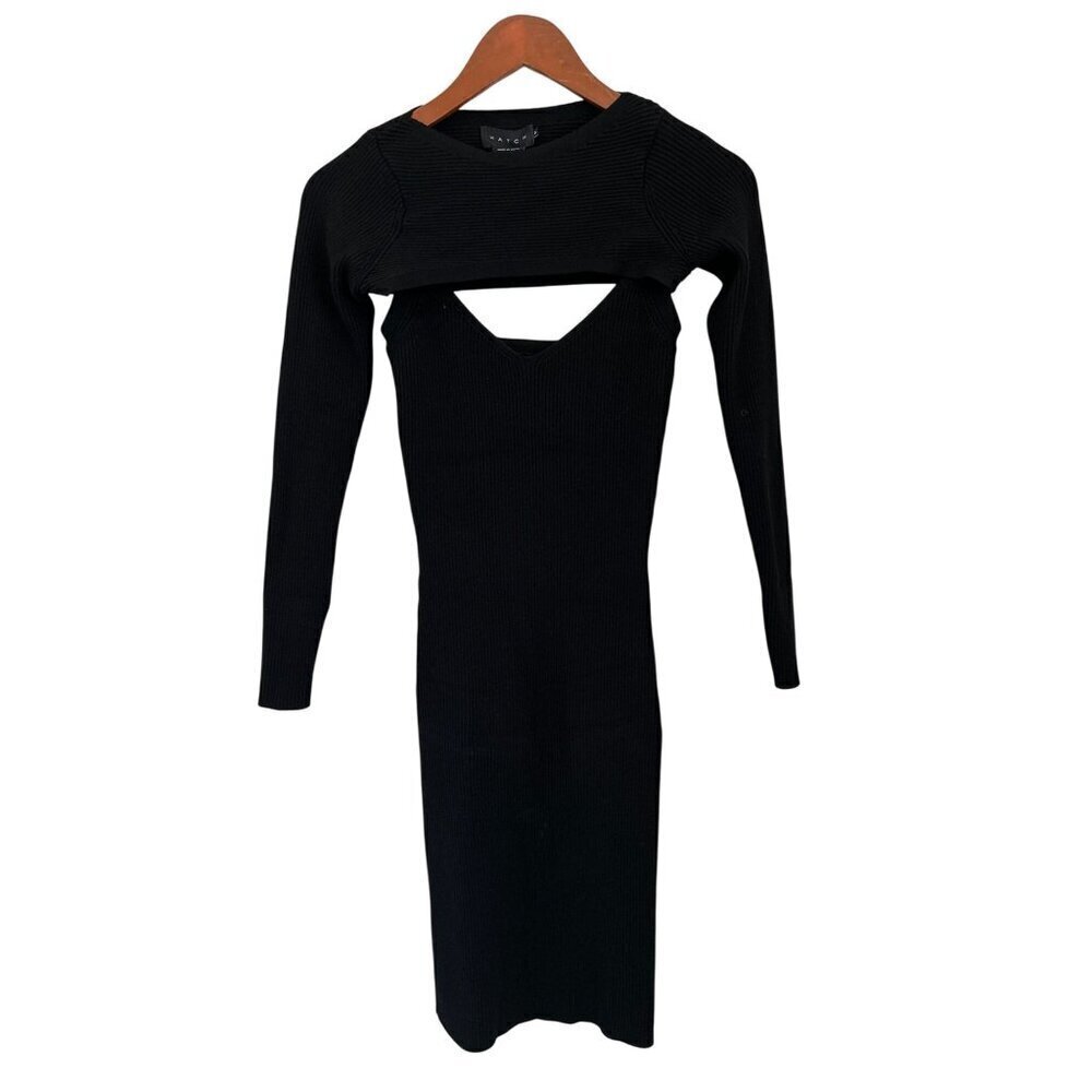 HANRO Dress + Top Black Knit Cut Out Ribbed Size 0